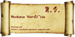 Moduna Veréna névjegykártya